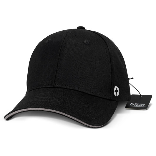 Swiss Peak 6 Panel Caps Black